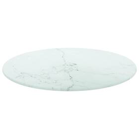 322246 Vidaxl Table Top White Tempered Glass Small Durable Round