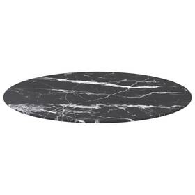322266 Vidaxl Table Top Black With Marble Design Tempered Glass Medium Durable