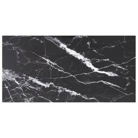 322274 Vidaxl Table Top With Marble Design Round Glass Black Tempered