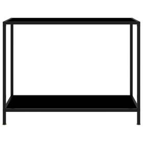 322836 Vidaxl Console Table Black 23.6 Inch Tempered Glass End Side Accent Hall