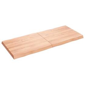 363967 Vidaxl Table Top Light Brown 6.7 Inch X23.6 X 0.8 -2.4 Treated Solid Wood Live Edge