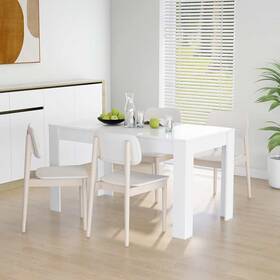 804202 Vidaxl Dining Table White Engineered Wood Medium Simple