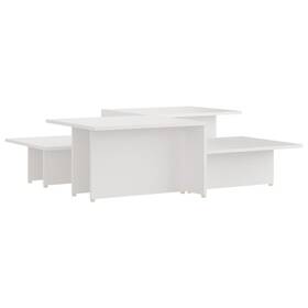 805562 Vidaxl Coffee Table Set Of 2 White Particle Board