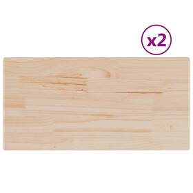 847428 Vidaxl Table Top Set Of 2 Natural Solid Pine Wood 31.5x15.7 In Durable