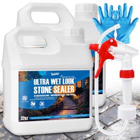 Vividye 726084848726 Wet Look Stone Sealer With Sprayer - 64oz Water-based Concrete Enhance St