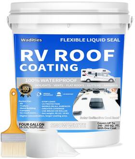 Wadities 973129252046 Rv Roof Coating White Waterproof Solar Reflective Sealant Flexible