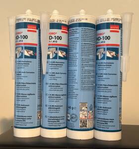 Weiss Chemie Hd-100.412 4 Cosmo Black Anti-corrosion Adhesive Sealant Cartridge 310ml