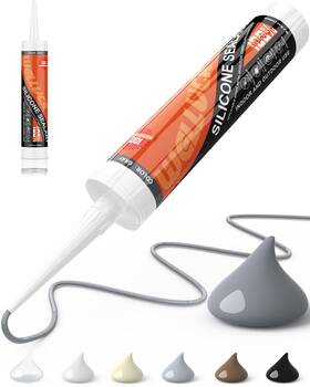 Welluck 726084354579 Gray Silicone Caulk 100% Waterproof Sealant Adhesive Caulking