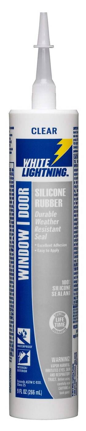 W31111010 White Lightning 023275090170 Silicone Rubber Window And Door Sealant Clear 10 Fl