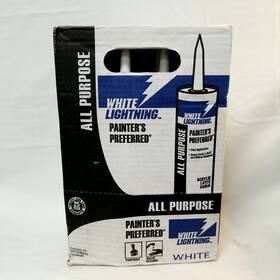 P-113000010 White Lightning New Box 12 Tubes Acrylic Latex Caulk 10 Oz All Purpose