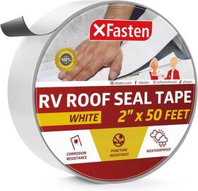 Rrst250 X Fasten Xfasten Rv Roof Repair Tape White 2 Inch 50 Feet Waterproof Mess-free Sealan