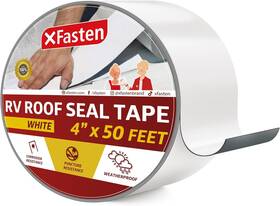 Rrst450 X Fasten Rv Repair Tape White 4-inches By 50-foot Weatherproof Rubber Roof