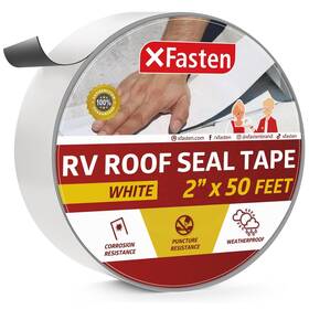 Xfasten 720310447226 X Fasten Rv Repair Tape White 2-inches 50-foot Weatherproof Rubber Ro
