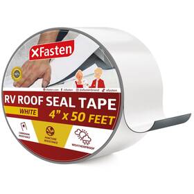 Xfasten 720310447233 X Fasten Rv Repair Tape White 4-inches By 50-foot Weatherproof Rubber R