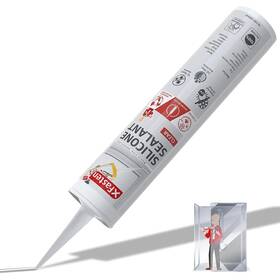 Xfasten 898743691554 Clear Silicone Caulk Neutral Cure 10.1 Oz 100% Waterproof Sealant