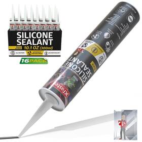 Xf-ssb101p16 Xfasten Silicone Caulk 16 Pack 10.1oz Canister Odorless 100% Black Waterproof