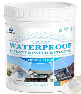 Xudoai 973129251759 Liquid Waterproof Sealant Crystal Clear 35oz Indoor Outdoor Water-base