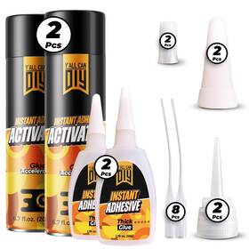 Yallcandiy 850053620867 Ca Glue With Activator 2 X 1.76 Oz. 6.76 Fl - Industrial-grade Cyan