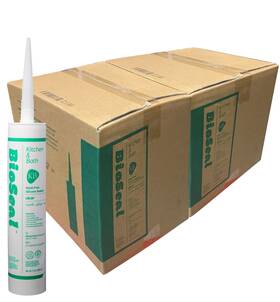 Zered 714935307645 Clear Bioseal 100% Silicone Sealant Caulk Kitchen And Bath Grade Waterproof