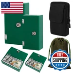 Acrylic Cash Box For Gambler 2 Pack Large And Small, Green Winners Bank With Key. Fixed Price $45.04.