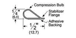 Pemko S88D25 Silicone Fire Smoke Door Gasketing Seal Weather-stripping Dk Bronze. Fixed Price $24.95.
