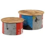 Coffee 2 Pcs Round Sofa End Side Solid Wood Mango Vidaxl. Fixed Price $254.99.
