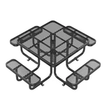 46" Steel Picnic Table Square Maintenance-free Outdoor Seating For Public Area. Fixed Price $899.00.