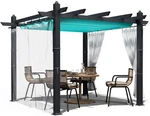 10X10/10X13FT Retractable Aluminum Pergola W/insect Screen Canopy Patio. Fixed Price $346.49.