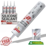 Xfasten Silicone Caulk Neutral Cure Clear 10.1OZ 4 Pack Waterproof Low Odor. Fixed Price $45.99.