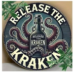 Kraken Spirits Aluminum Wall Art Sign - 8X8INCH Vintage Metal Plaque, Waterproof. Fixed Price $14.99.