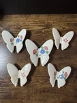Set Of 5 Vintage Lasting Products Ceramic Porcelain Hanging Butterflies Wall Art. Fixed Price $23.99.
