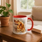 Custom Pet Adventure Art Mug, Accent Coffee (11, 15OZ). Fixed Price $25.98.