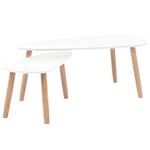 Vidaxl Coffee Table Set 2 White Solid Pinewood, Mdf Medium Durable. Fixed Price $121.99.