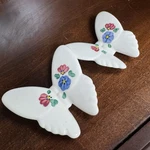 Vintage Lasting Products Hand Painted Ceramic Set Of 2 Butterfly Wall Art. Fixed Price $15.00.