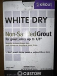 Damaged Box-custom Building 5LB White Dry Non Sanded Grout Powder 6720312 1/8 J. Fixed Price $28.00.