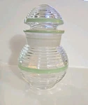 Art Deco Ribbed Clear Glass Jar Canister Apothecary With Top Vtg. Fixed Price $40.80.