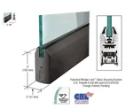 Crl Black Bronze Anodized 1/2" Glass Tapered Door Rail Without Lock 35-3/4". Fixed Price $120.00.