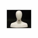 Male Table-top Glossy White Faceless Fiberglass Mannequin Head Display. Fixed Price $81.50.