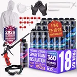 Spray Foam Insulation (18 Pk KIT-26.46OZ) Expanding Sealant Closed Cell. Fixed Price $186.99.