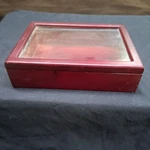 Vintage Cherry Finish Wood Clear Top Cover Panel Hinged Lid Storage Display Case. Fixed Price $21.09.