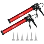 Pro Sausage Caulk Gun 25:1 Thrust, 20OZ Foil Pack, 10OZ Cartridge, 3 Tips, Pk. Fixed Price $83.79.
