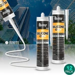 12 Pk Smartbuy Matte White Silicone Sealant Adhesive 4 Glass Window Kitchen Bath. Fixed Price $59.99.