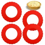 Wybg 4 Pcs Mini Pie Crust Shields, Silicone Pan 6.37 Inches, Red. Fixed Price $16.22.