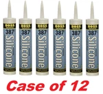 Boss 387 Professional Grade Cure Silicone Sealant, Clear, Weather Proof (12-PK). Fixed Price $89.95.