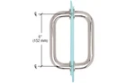 Crl Polished Chrome 6" Series Tubular Back-to-back Pull Handle BM6X6CH. Fixed Price $20.00.