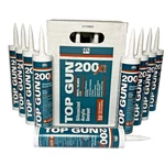 12 Top Gun Ppg 200XI Siliconized Caulk Acrylic Sealant Tubes White. Fixed Price $128.00.