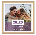 28X28 Frame Natural With White Picture Mat For Photo - 30X30. Fixed Price $148.95.