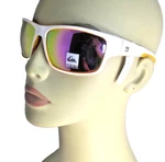 Quicksilver White & Orange Wrap-around Pink-tinted Reflective Lenses Sunglasses. Fixed Price $26.99.