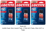 Loctite Super Glue Liquid Tube, 1 Of 2 Tubes, Clear 0.07 Oz (3 Pack). Fixed Price $6.75.