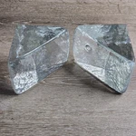 Vintage Art Glass Ice Block Bookends Heavy Mid Century Modern Pair. Fixed Price $117.17.